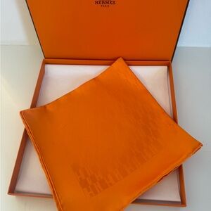 HERMES Signature Orange Square Scarf